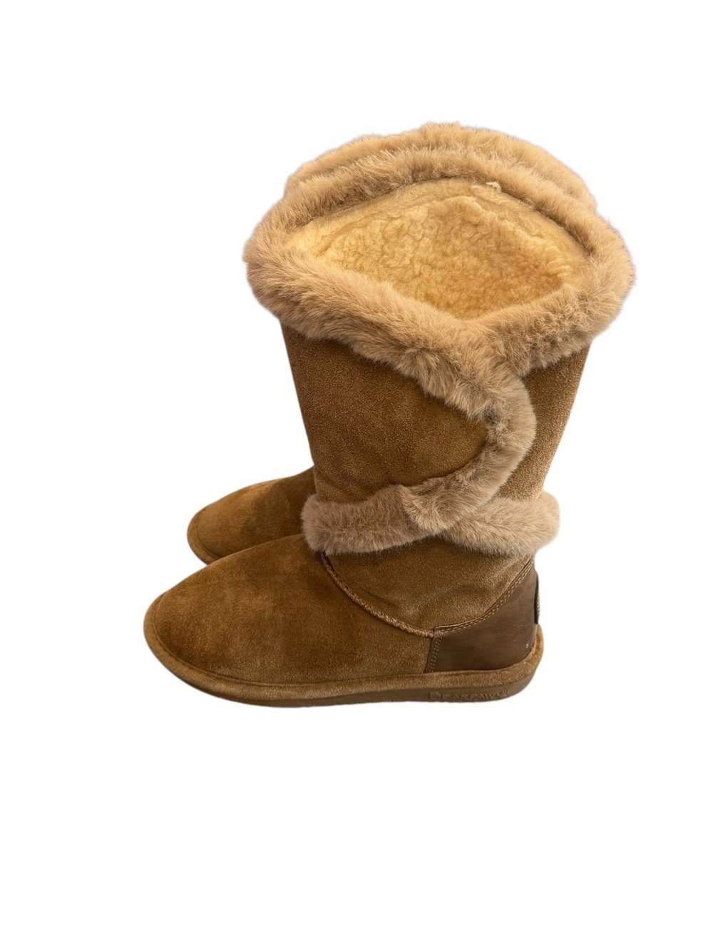 BearPaw Women's Kendall Winter Tall Pull-On Boots Plush Lined Boot in Light Tan - Picture 2 of 13